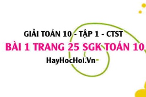 Giải bài 1 trang 25 Toán 10 tập 1 SGK Chân trời sáng tạo